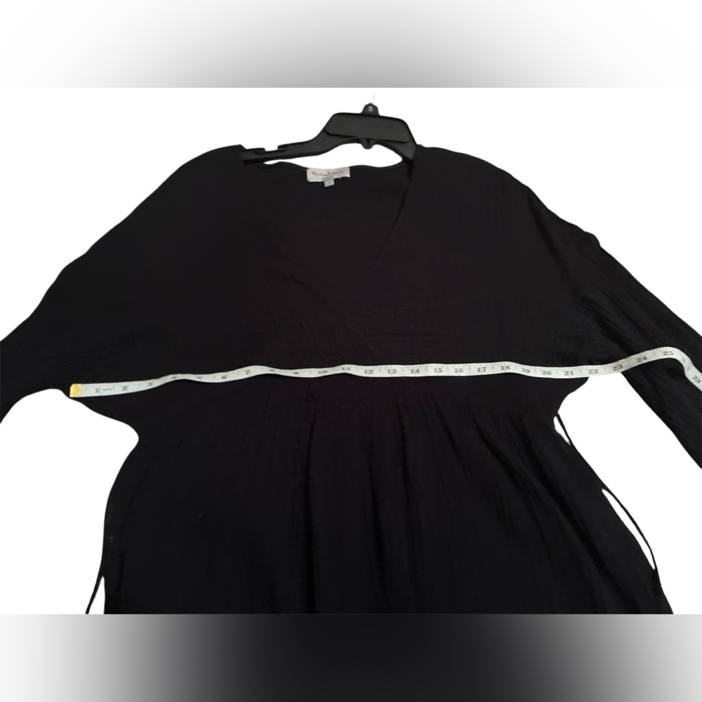 Michael Stars Hailey Black Cotton Gauze Mini Dress. Size Medium. - Picture 8 of 12